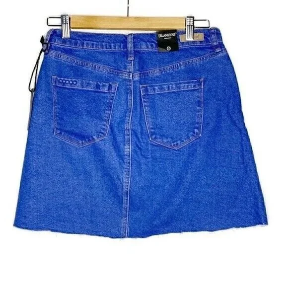 NEW BLANKNYC Skirt Size 27 Women's Denim High Rise Cutoff Blue Mini MSRP $88 - Picture 4 of 7